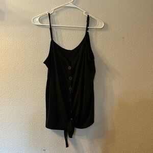 No brand black button down tank top size large